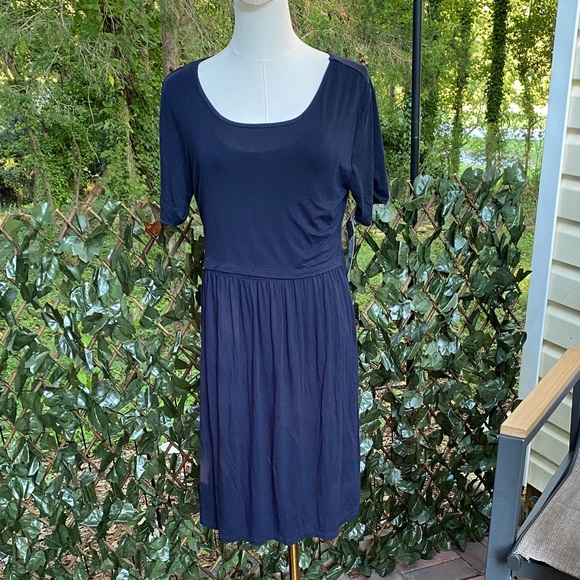 Lamaze NWT Maternity Sleepwear Nursing Gown size L Navy Blue - Picture 1 of 9